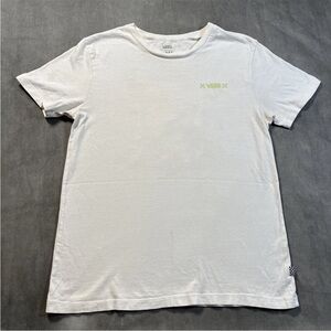 Vans Women’s  Size Small White T-Shirt with Subtle Logo Design